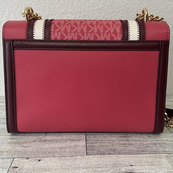 Michael Kors Pink and White Chevron Shoulder Bag - Picture 4 of 13